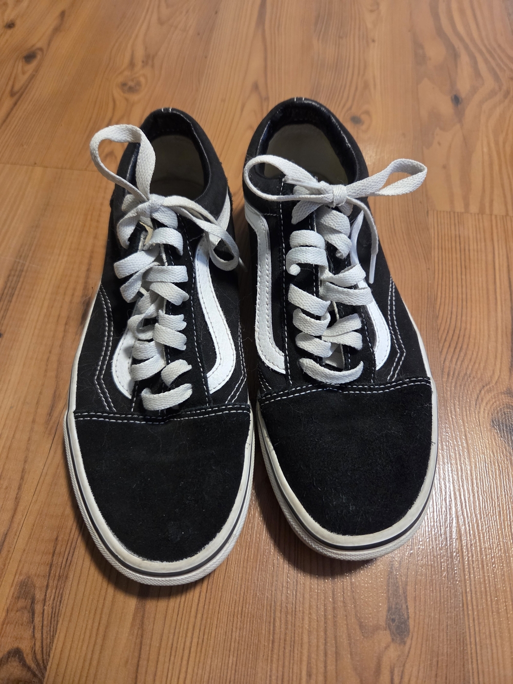 Vans Black and White Sneakers with White Stripe